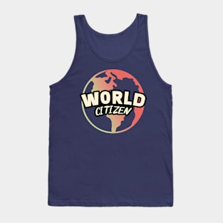 World Citizen || Minimalist Planet Earth || Colorful World Map Tank Top